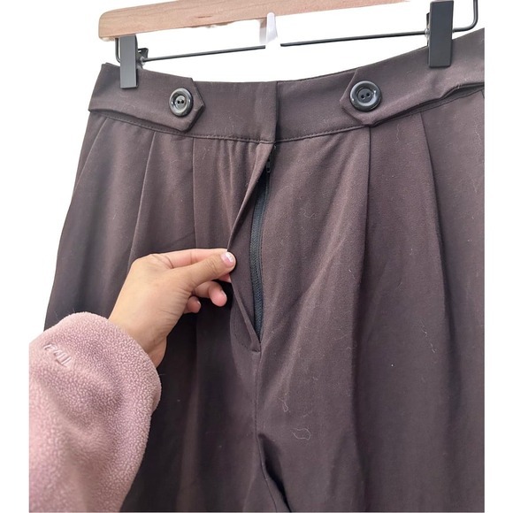 NWT Nasty Gal Buttoned‎ Top Trouser Chocolate Brown Size US 4 - Picture 8 of 10